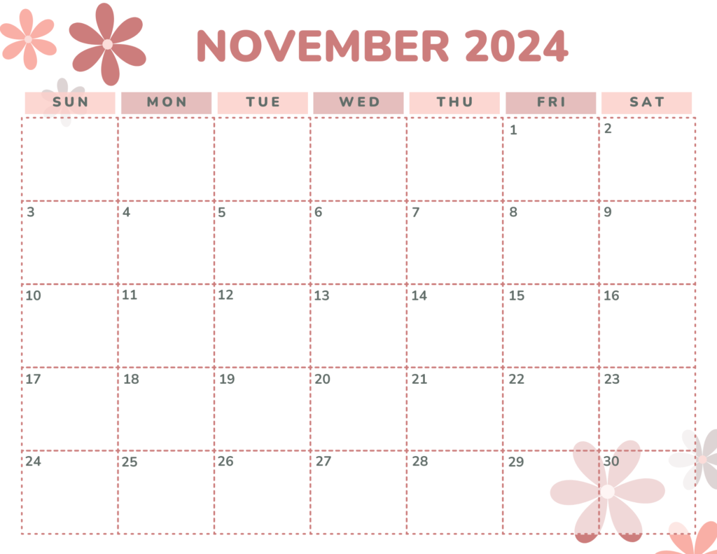 Printable November 2024 Calendar Style 2