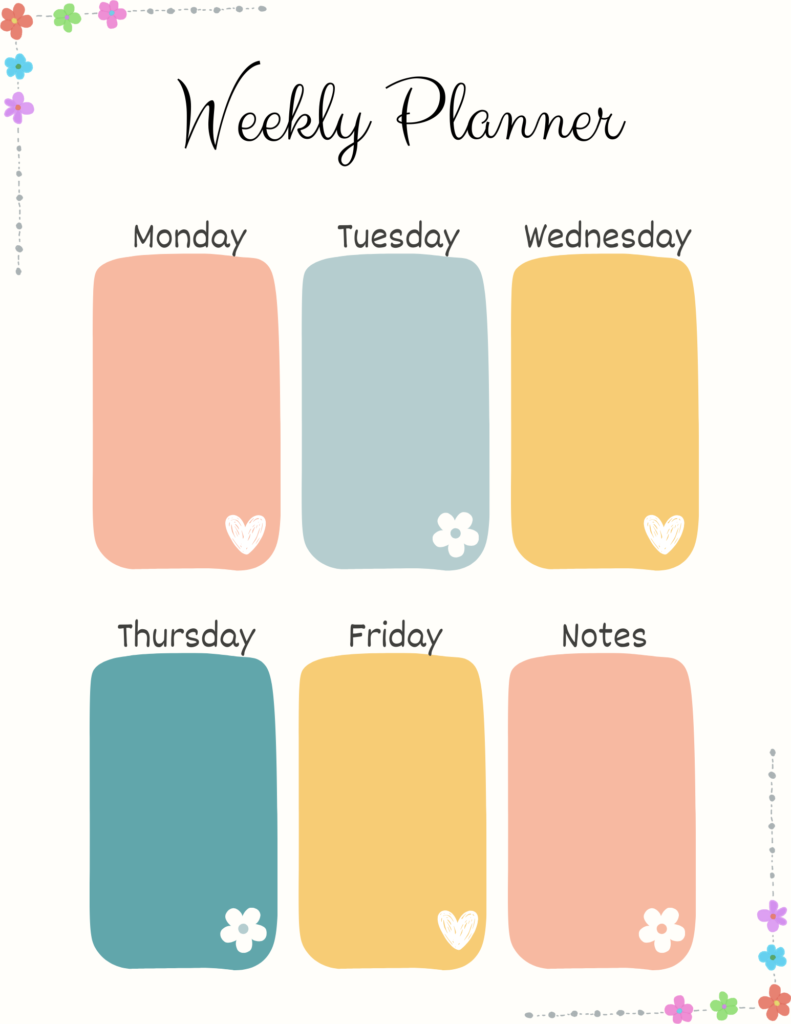 Printable Weekly Planner Style 3