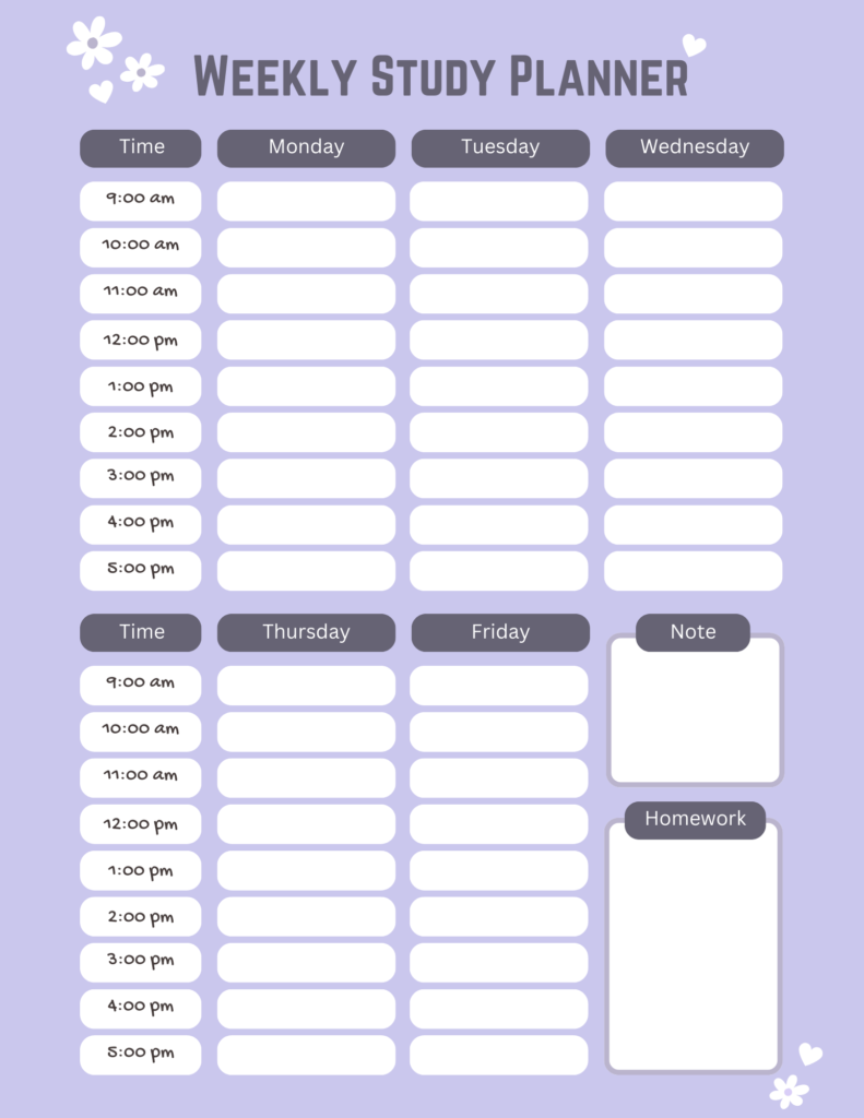 Printable Weekly Planner Style 8